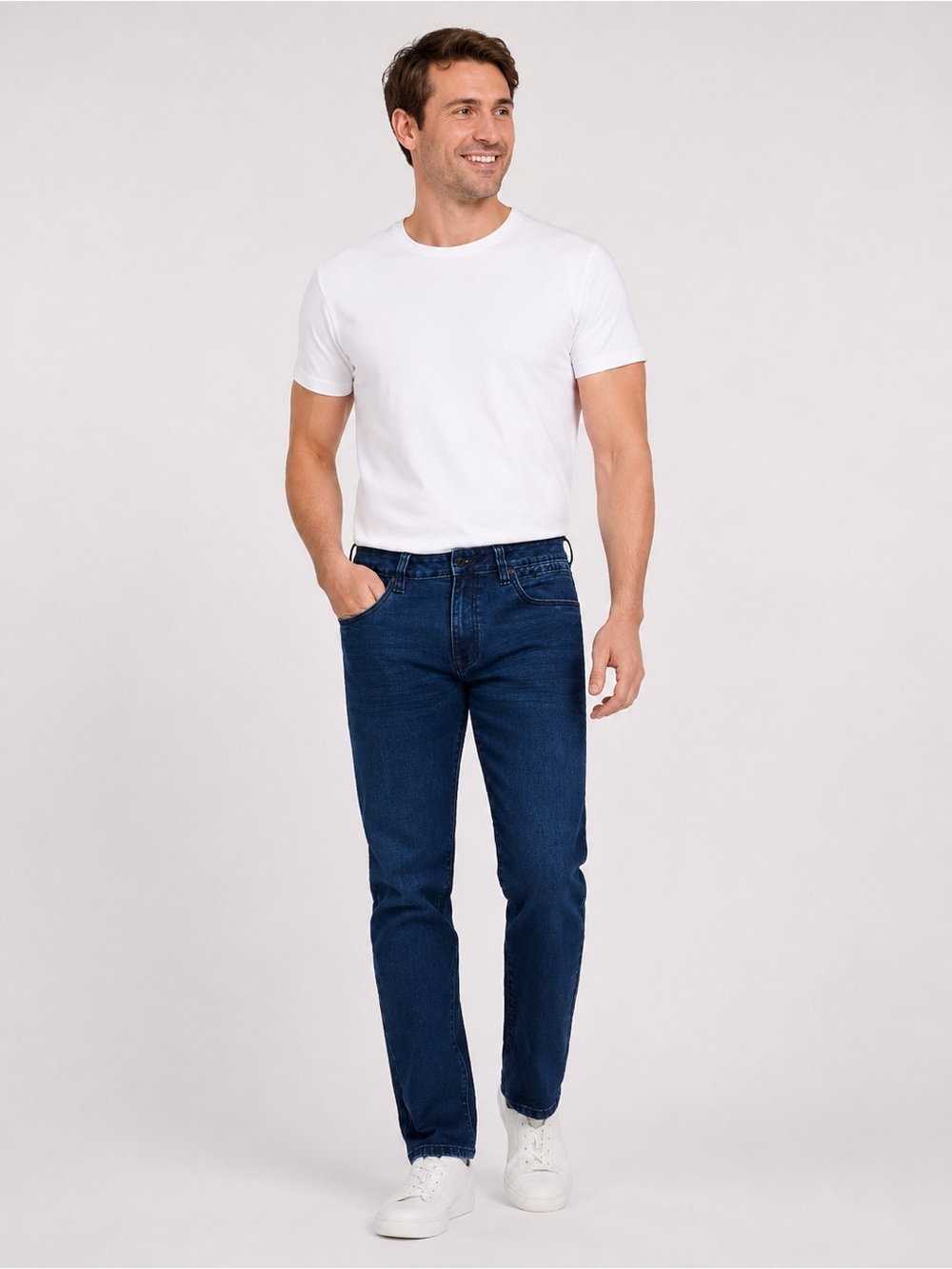 Kenneth Cole Men's Deep Blue Straight Jeans
